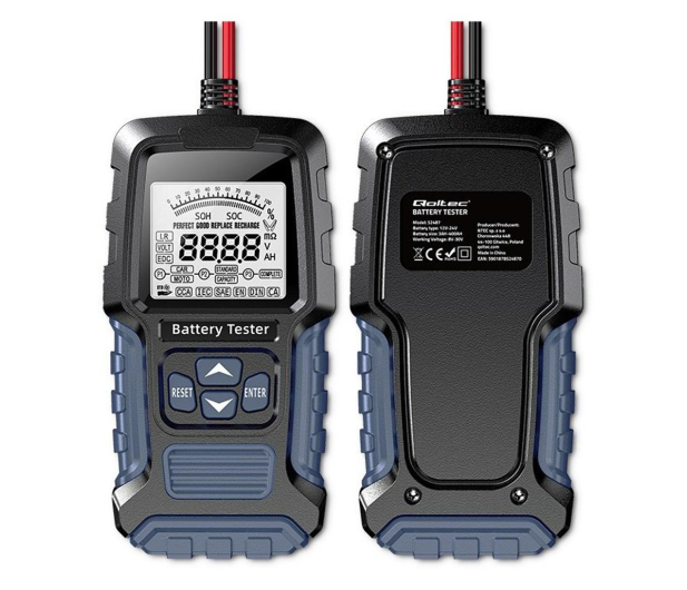 QOLTEC Cyfrowy tester akumulatora LCD 12V/24V/3Ah-250Ah - 1270800 - zdjęcie 2